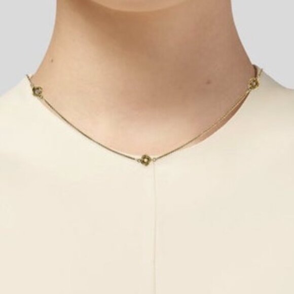 DAVID YURMAN 18K 750 YELLOW GOLD DIAMOND PETITE INFINITY STATION NECKLACE - Picture 9 of 9